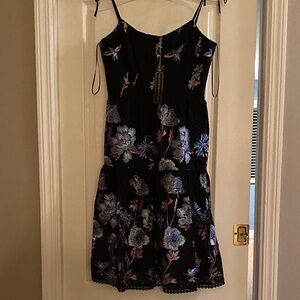 Dress the Population Black Floral Midi Dress